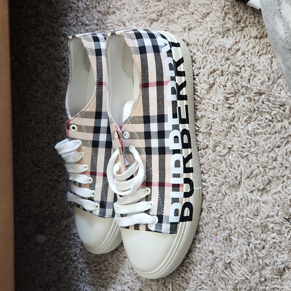 Burberry Check Cotton Sneaker, Archive Beige